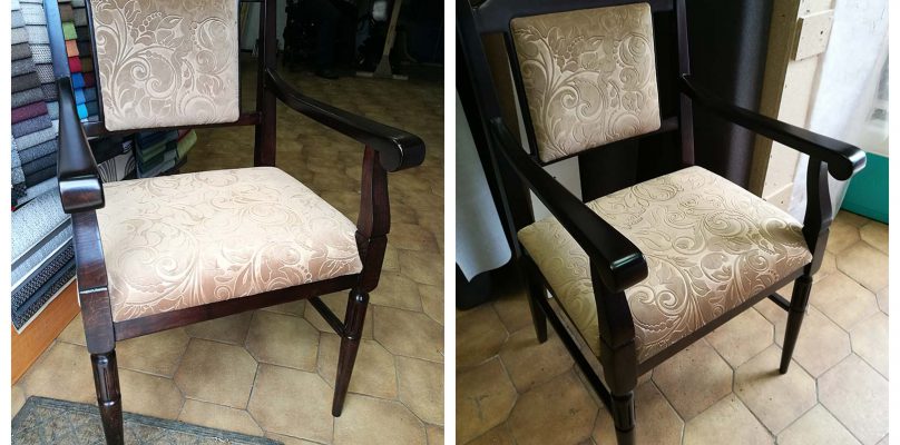 Krzesło z kwiatowym wytłoczeniem